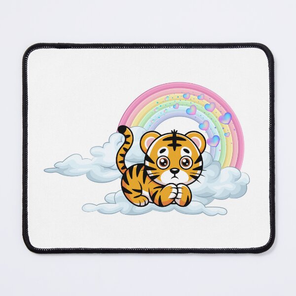 Item preview, Dreamy Tiger Cub - Cute Baby Tiger Sleeping on Rainbow Clouds designed and sold by Love3Happy.