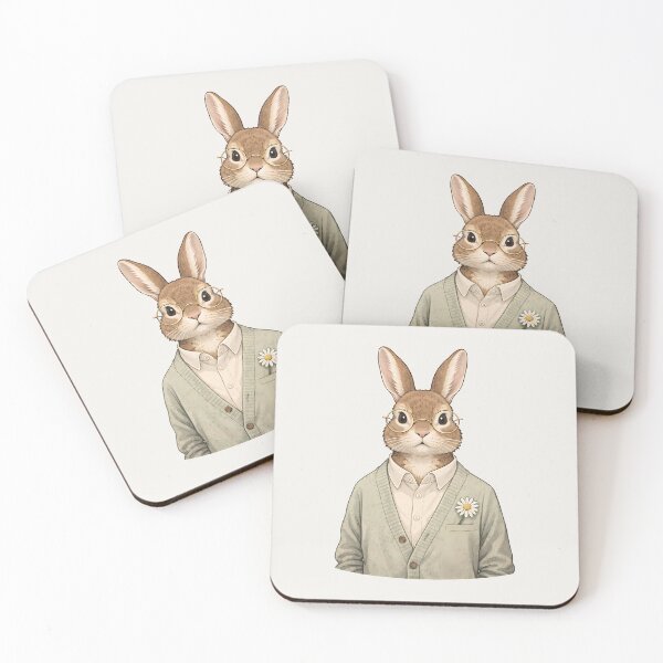 Item preview, Quiet Rabbit in Cardigan Illustration designed and sold by Ombrya.