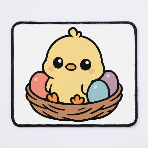 Item preview, Kawaii Easter Chick in Nest with Pastel Eggs designed and sold by FunFitLife Studio.