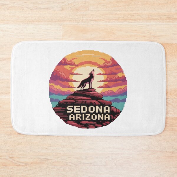 Item preview, Sedona Arizona Pixel Art Wolf Sunset designed and sold by CircinusStore.