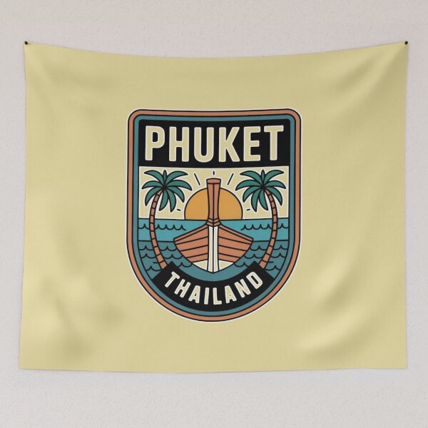 Item preview, Phuket Thailand Tropical Emblem Sticker | Vintage Travel Crest designed and sold by Timeless Design.