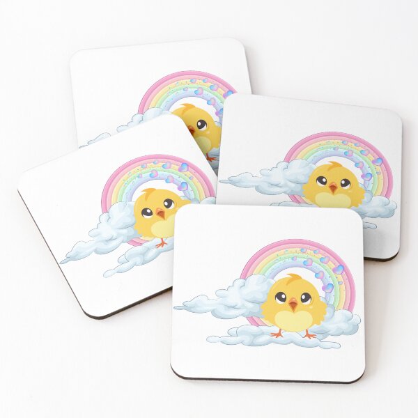 Item preview, Happy Chick - Cute Baby Chick on Rainbow Clouds designed and sold by Love3Happy.