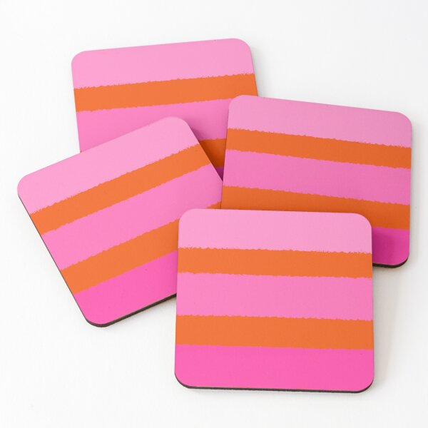 Item preview, Wide Pink Stripes with Orange, Clashing Colours  designed and sold by OneThreeSix.