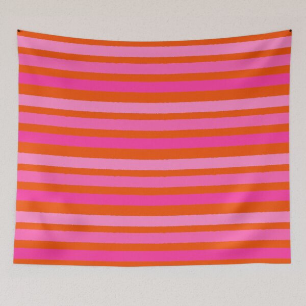 Item preview, Wide Pink Stripes with Orange, Clashing Colours  designed and sold by OneThreeSix.