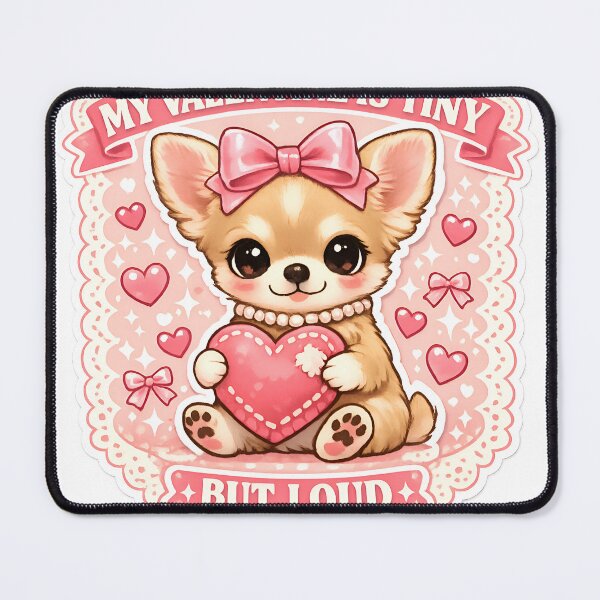 Item preview, Cute Coquette Chihuahua Valentine design - My Valentine is Tiny But Loud designed and sold by MukuMint.
