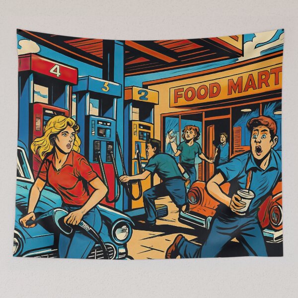 Item preview, Gas station | Comics stylCartoone -  designed and sold by ComicsFactory.