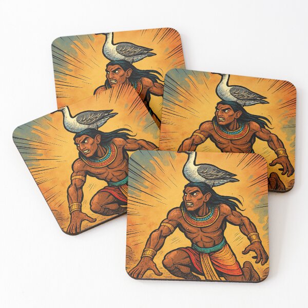 Item preview, Geb Egyptian Earth God with a goose on the top of his head | Comics stylCartoone -  designed and sold by ComicsFactory.