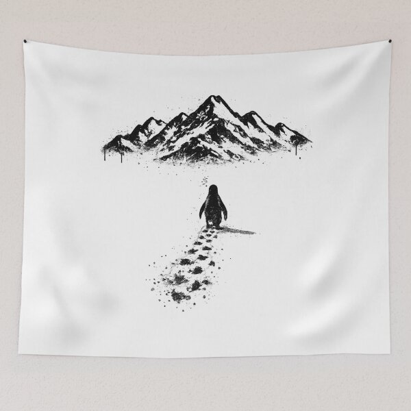 Item preview, Viral Penguin Walking Toward Mountain designed and sold by Animeshirt33.
