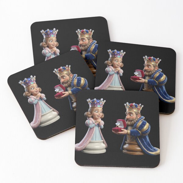 Item preview, Romantic 3D Chess Proposal - King Giving Ring to Queen designed and sold by PixMoody.