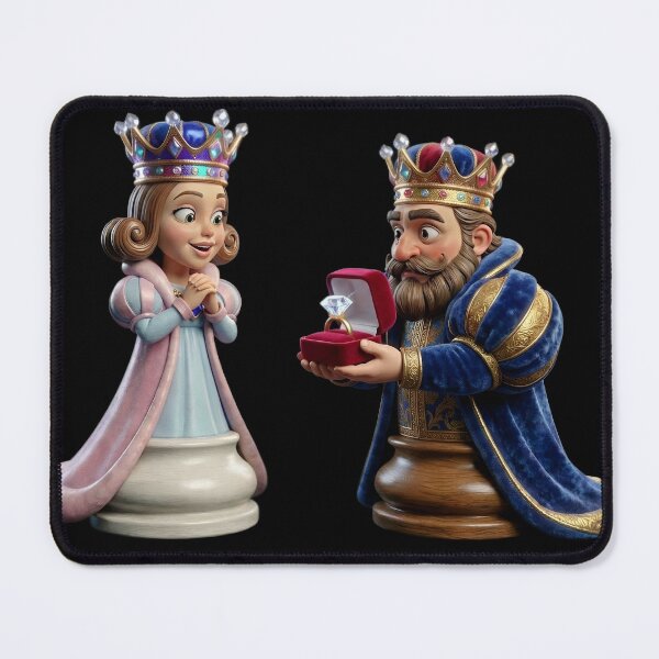 Item preview, Romantic 3D Chess Proposal - King Giving Ring to Queen designed and sold by PixMoody.