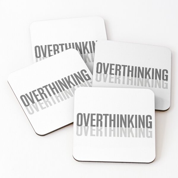 Item preview, OVERTHINKING Minimal Mental Health Typography designed and sold by mbmstores.