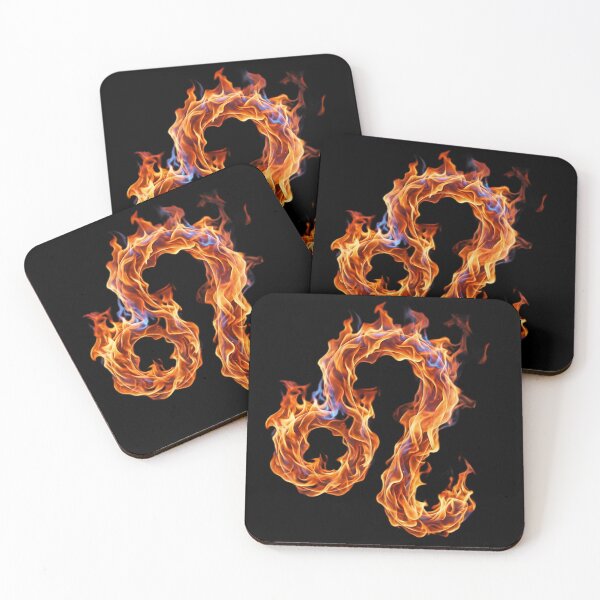Item preview, ​3D Realistic Fire Leo Zodiac Sign - Burning Flame Art designed and sold by PixMoody.