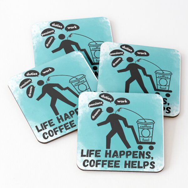 Item preview, Life Happens, Coffee Helps – Coffee Lover Humor Art designed and sold by positive vibes.