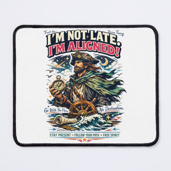 Item preview, I’m Not Late I’m Aligned Spiritual Pirate Navigator Wall Art - Ancient Sea Voyager Compass & Divine Timing Stars Aesthetic - Motivational Trust Your Path Design for Seekers & Free Spirits designed and sold by Vivaan Studio.