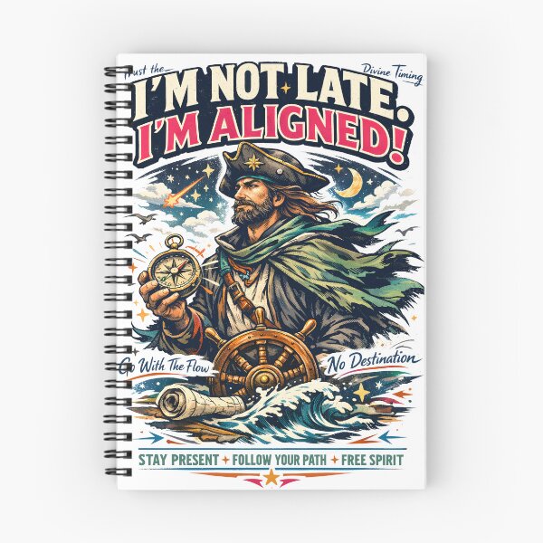Item preview, I’m Not Late I’m Aligned Spiritual Pirate Navigator Wall Art - Ancient Sea Voyager Compass & Divine Timing Stars Aesthetic - Motivational Trust Your Path Design for Seekers & Free Spirits designed and sold by Vivaan Studio.