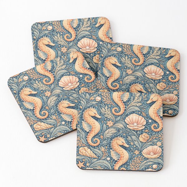 Item preview, Seahorse and Shell Tessellation designed and sold by TenderPawStudio.