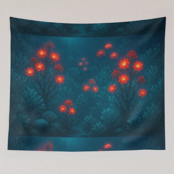 Item preview, Bioluminescent Bloom – Ethereal Coral Garden designed and sold by LuxuryApparels.