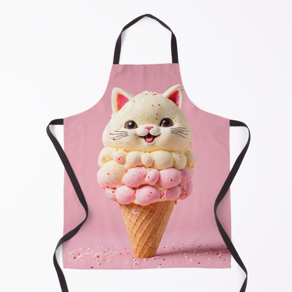 Item preview, Plush Cat Face Ice Cream Cone Stickers designed and sold by SundaySavepoint.