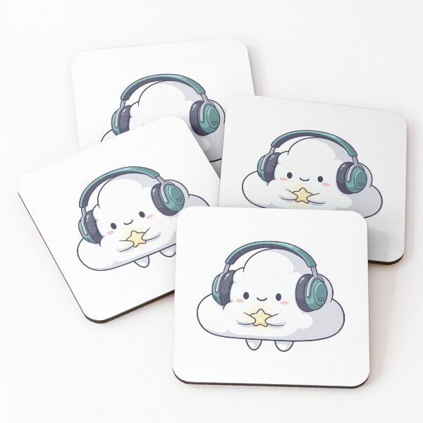 Item preview, Cute Kawaii Cloud with Headphones and Star Vector Illustration Sticker designed and sold by DiNata.