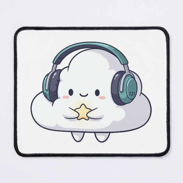 Item preview, Cute Kawaii Cloud with Headphones and Star Vector Illustration Sticker designed and sold by DiNata.