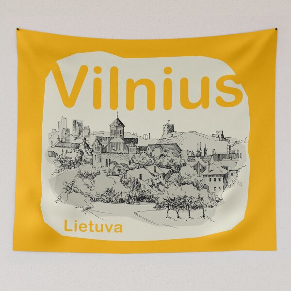 Item preview, Old Town of Vilnius, Lithuania, hand drawing designed and sold by studio838.