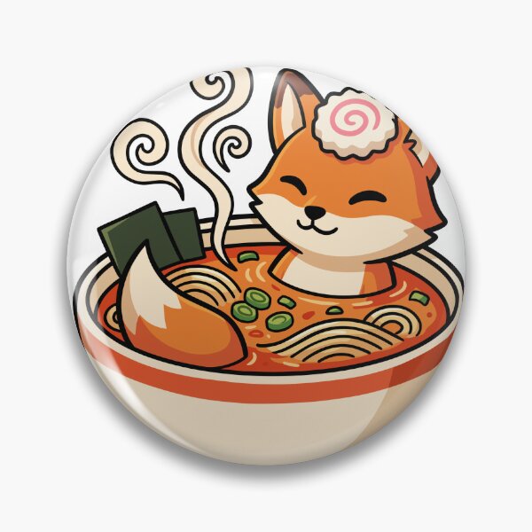 Item preview, Cute Kawaii Red Fox in Ramen Noodle Bowl Vector Illustration Sticker designed and sold by DiNata.