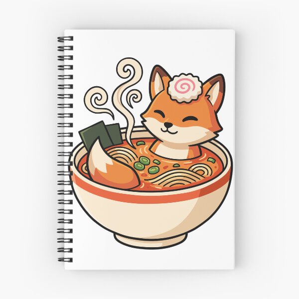 Item preview, Cute Kawaii Red Fox in Ramen Noodle Bowl Vector Illustration Sticker designed and sold by DiNata.