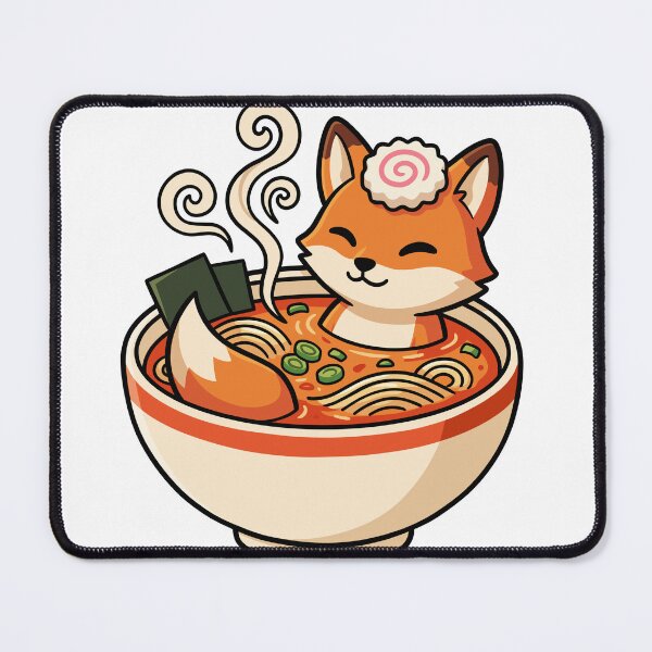 Item preview, Cute Kawaii Red Fox in Ramen Noodle Bowl Vector Illustration Sticker designed and sold by DiNata.