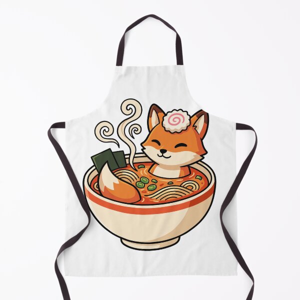 Item preview, Cute Kawaii Red Fox in Ramen Noodle Bowl Vector Illustration Sticker designed and sold by DiNata.