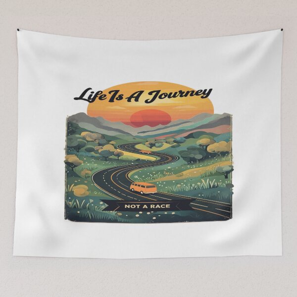 Item preview, Life Is a Journey Not a Race – Retro Scenic Road Trip Design for Mindful Living & Nature Lovers designed and sold by Bright Nest Studio.