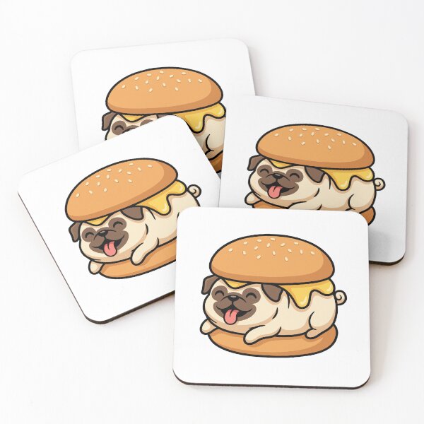 Item preview, Cute Kawaii Pug Dog Cheeseburger Fast Food Vector Illustration designed and sold by DiNata.