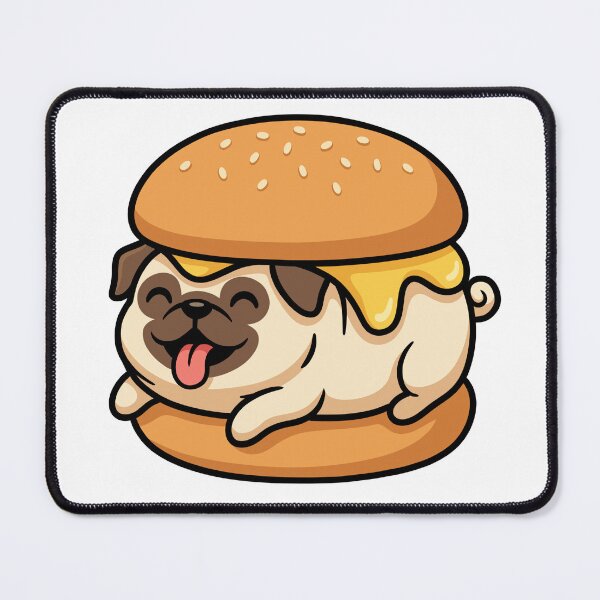 Item preview, Cute Kawaii Pug Dog Cheeseburger Fast Food Vector Illustration designed and sold by DiNata.