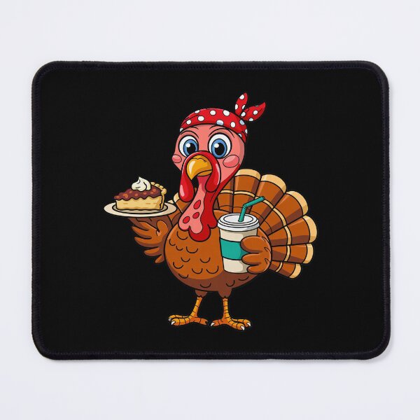 Item preview, Turkey Drinking Ice Coffee Bow Thanksgiving Women Turkey Day 4 designed and sold by MythWoot.