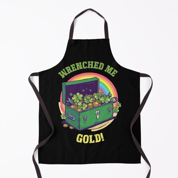 Item preview, Wrenched Me Gold - St. Patrick’s Day Mechanic Lucky Tool Chest designed and sold by DreamArtmaStudio.