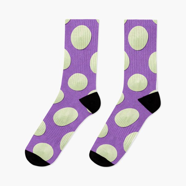 Item preview, Retro Polka Dot Pattern in Light Green on Purple Background – AI Generated Art designed and sold by Cleora Art .