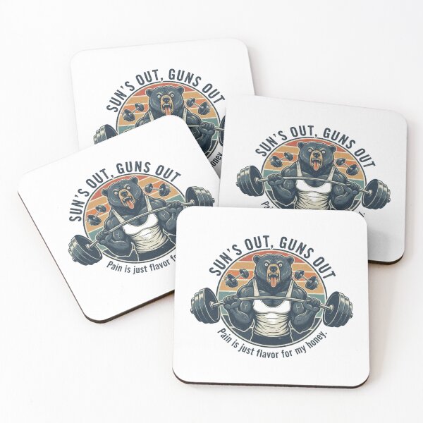 Item preview, Funny Gym Bear Bodybuilding – Sun's Out Guns Out Retro 90s Vintage Art designed and sold by FakeJoo.