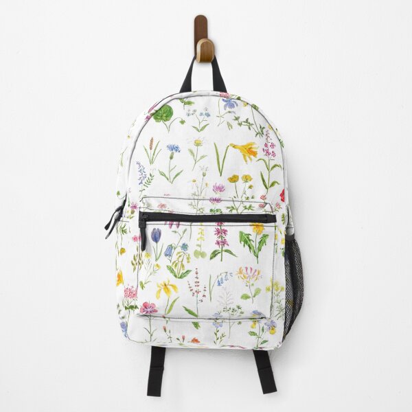 Item preview, hand painted botanical colorful countryside wildflowers watercolor painting designed and sold by ColorandColor.