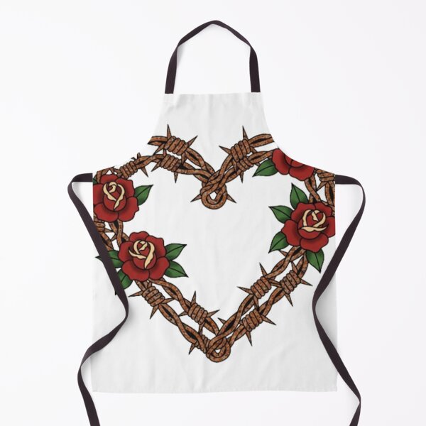 Item preview, Barbed Wire Rose Heart | Edgy Traditional Tattoo Valentine designed and sold by Rosuma Designs.