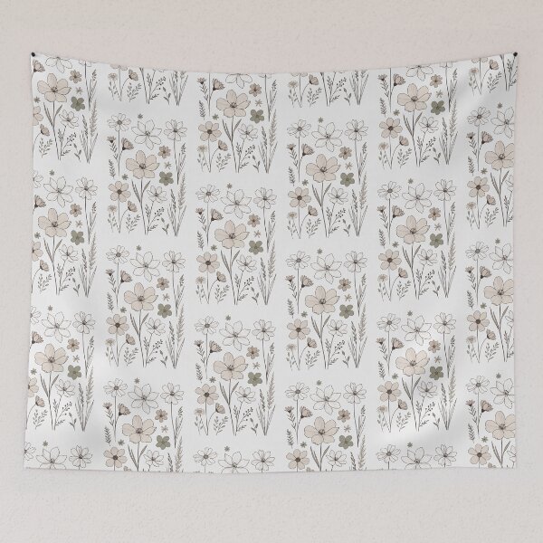 Item preview, Minimalist Wildflowers Field Line Art – Boho Flower Field Botanical  designed and sold by stylishdzign.