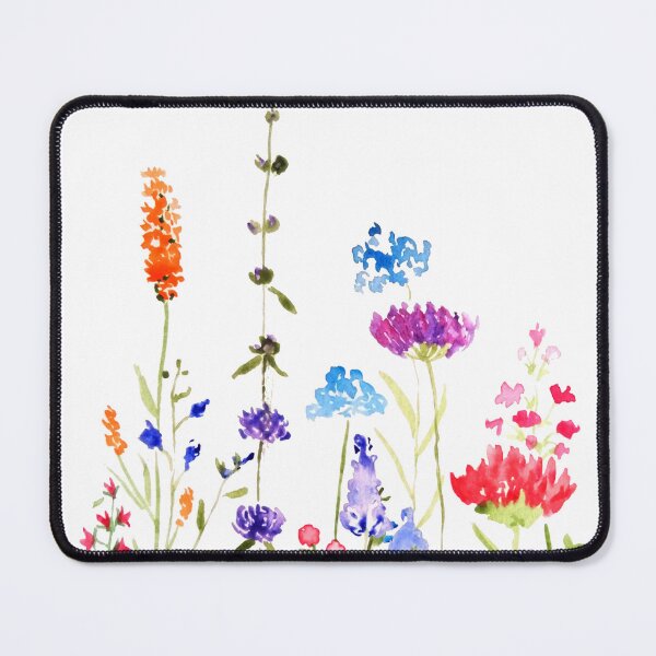 Item preview, hand painted colorful wild flowers watercolor painting designed and sold by ColorandColor.