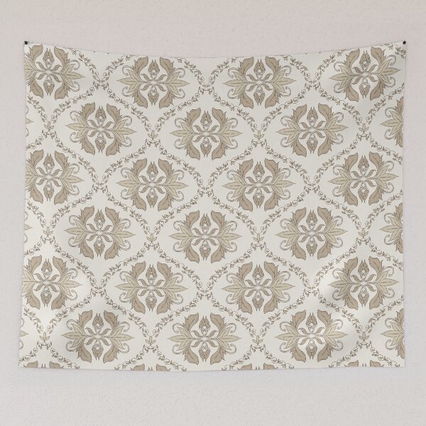 Item preview, Vintage Botanical Ogee - Light Earthy Beige  designed and sold by dreamprint.