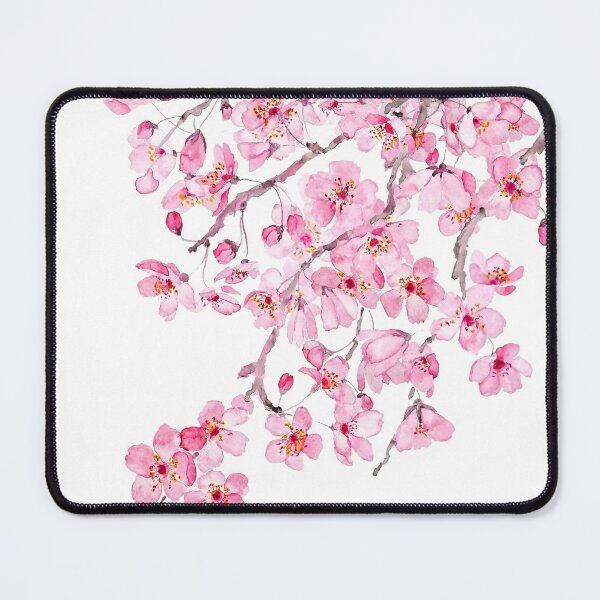 Item preview, hand painted hand painted pink cherry blossom watercolor 2020 designed and sold by ColorandColor.