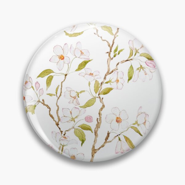 Item preview, hand painted elegant white cherry blossom watercolor designed and sold by SelenePaintings .