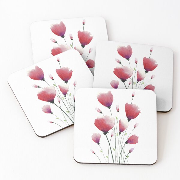 Item preview, A bouquet of red flowers painted with watercolours designed and sold by VitSArt.