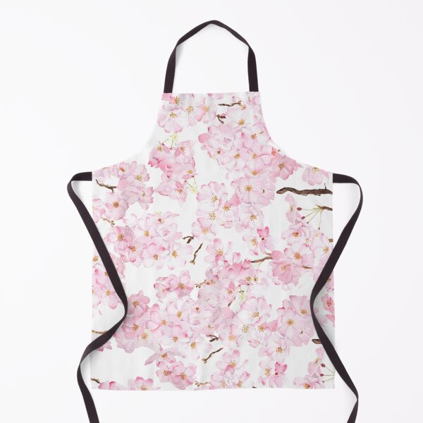 Item preview, Pink cherry blossom pattern in white background hand painted designed and sold by ColorandColor.