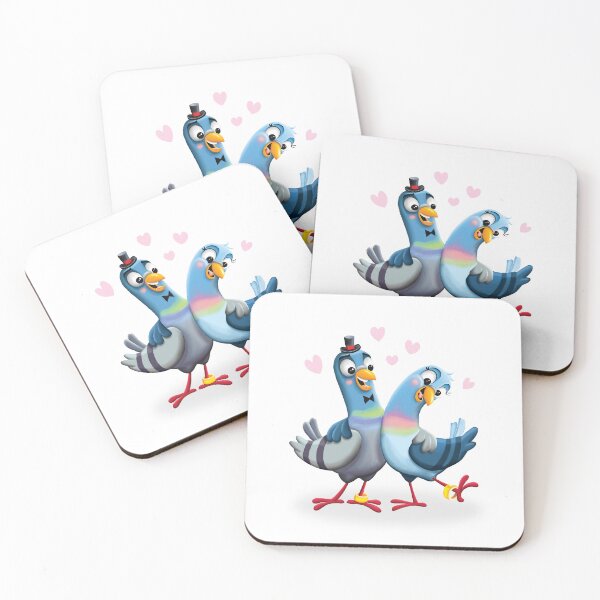 Item preview, Cute Wedding Pigeons Marriage and Engagement Illustration designed and sold by Tom Illustrations.