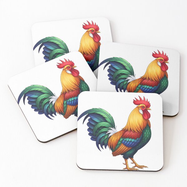 Item preview, A colorful rooster with vibrant feathers stands proudly designed and sold by NutmegsDesign.