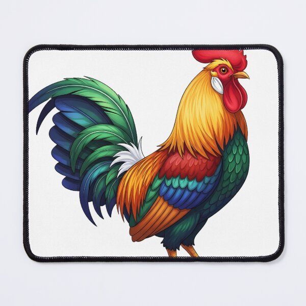 Item preview, A colorful rooster with vibrant feathers stands proudly designed and sold by NutmegsDesign.