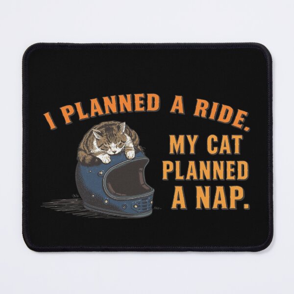 Item preview, I planned a ridey cat planned a nap - Nap day motorcyclists funny graphic designed and sold by YourTrendyTees.
