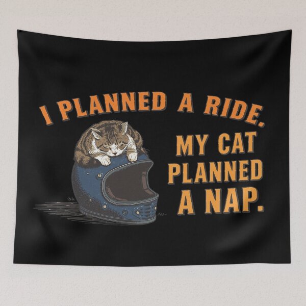 Item preview, I planned a ridey cat planned a nap - Nap day motorcyclists funny graphic  designed and sold by YourTrendyTees.